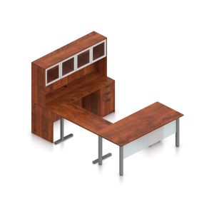 Offices to Go U-Shaped Desk with Height Adjustable Return