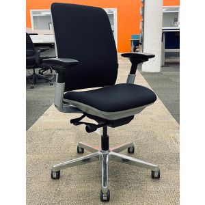 Refreshed Steelcase Amia Task Chair, Platinum Frame