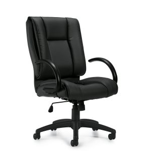 Offices to Go Black High Back Luxhide Tilter Conference Chair