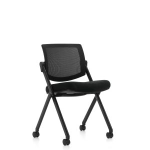 Offices to Go Armless Mesh Back Flip Seat Nesting Chair