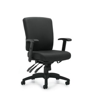 Offices to Go Black Multi-Function Task Chair with Back Angle Adjustment