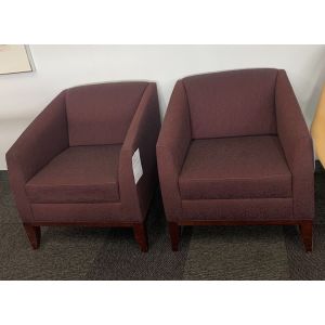 Pair of Bernhardt Lounge Chair (Red Leaves)