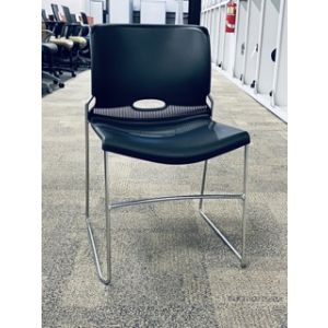 HON Black Stack Chair (Black/Chrome)