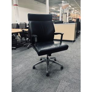 OFS Black Faux Leather Conference Chair (Black/Black)