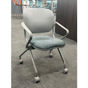 Haworth Very Side Chair w/ Casters (Grey/Silver)