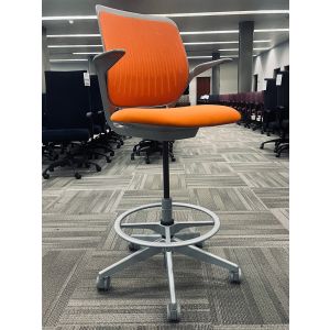 Steelcase Cobi Stool Chair (Orange/Silver)