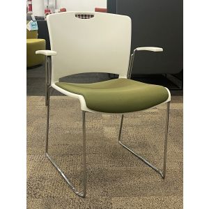 Highmark Plastic Side Chair (White/Green)