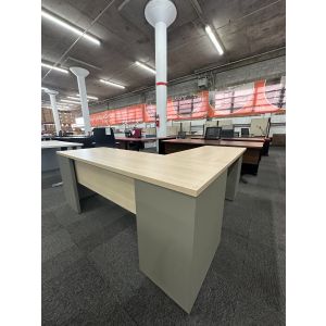 Light Maple L Shape Desk - LH