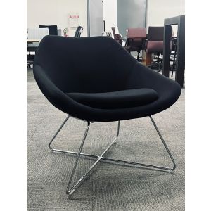 Allermuir Open Lounge Chair (Black/Chrome)