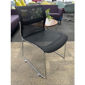 Stylex Zephyr Armless Stack Chair (Black/Chrome)
