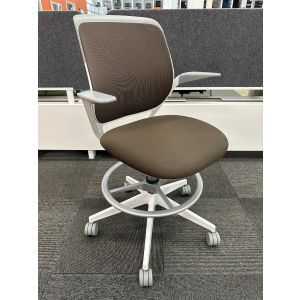 Steelcase Cobi Stool Chair (Brown/White)