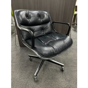 Vintage Knoll Pollock Executive Chair (Black/Chrome)