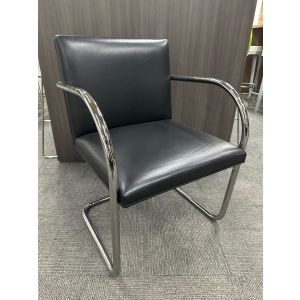 Knoll Brno Tubular Side Chair (Black/Chrome)
