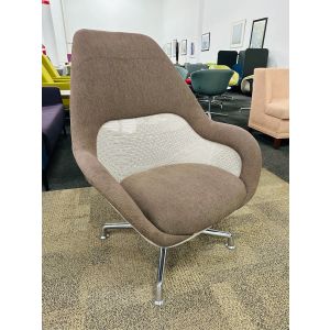 Steelcase Sw_1 Lounge Chair (Brown/Chrome)
