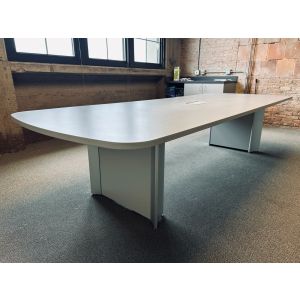 11' Teknion Audience Grey Laminate Conference Table -132" x 48"