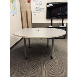 Grey 58" Round Table w/ Grommet