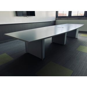 14" Teknion Audience Grey Laminate Conference Table - 168" x 48"