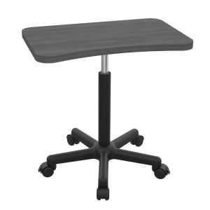 OfficeSource Any Space WFH Collection Sit or Stand, Adjustable Height Laptop Table with Black Base and Casters