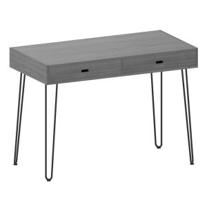 OfficeSource Any Space WFH Collection Writing Desk with Two Drawers and Black Hairpin Legs (48″W x 24″D x 30″H)