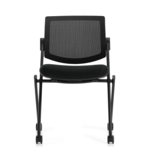 OfficesToGo Armless Mesh Back Flip Seat Nesting Chair (Black)