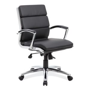 black leather task chair