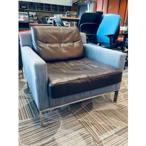 Steelcase Millbrae Contract Lounge Chair (Brown Leather)
