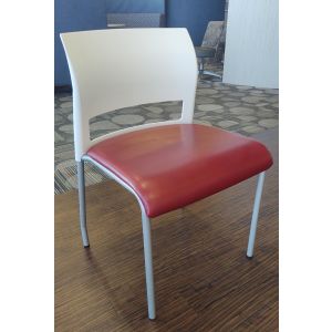 Premium Pre-Owned Steelcase Move Cafe Chair (Red Clay/Arctic White)