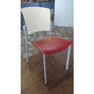 Premium Pre-Owned Coalesse Enea Cafe Chair (Red/White)