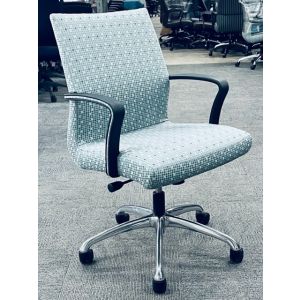 Steelcase Chord Mid Back Conference Chair (Blue Pattern)