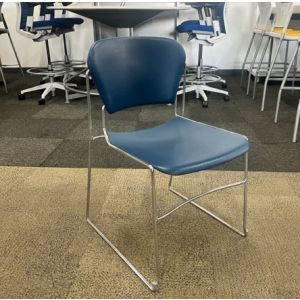 KI Perry Stack Chair (Blue/Chrome)