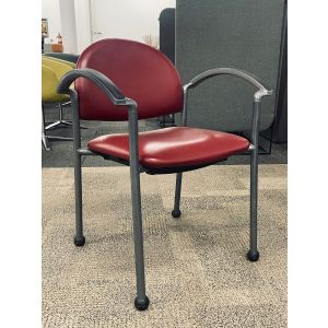 Bola Red Vinyl Stack Chair