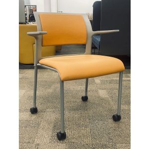Steelcase Move Guest Side Chair w/ Caster's (Grey/Orange)