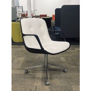 Vintage Steelcase 451 Office Chair (White/Chrome)
