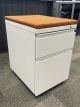 Herman Miller Mobile Box/File Pedestal w/ Cushion Top (White/Orange)