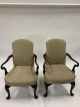 Pair of High-Back Armchairs (Beige Patterned)