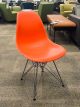 Herman Miller Eames Molded Plastic Side Chair (Red Orange/Chrome)
