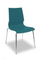 Pre-owned MaxDesign Ricciolina stack chair has turquoise seat shell with (4) chrome post legs. Italian import.