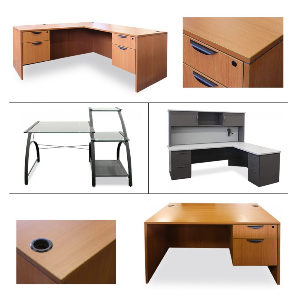 A variety of newly arrived desks at Office Furniture Center.